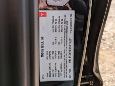 2018 Tesla Model 3 Long Range Battery